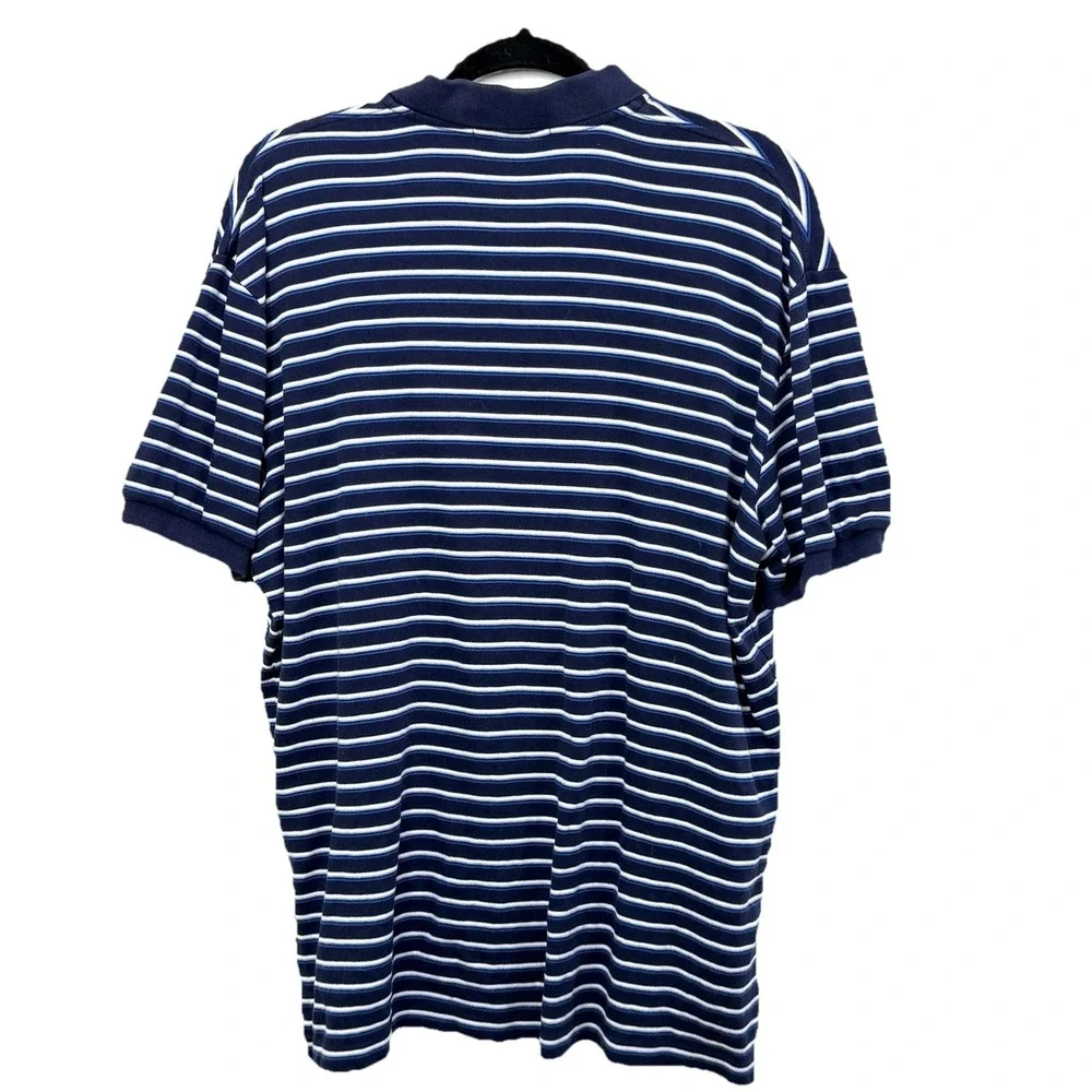 Polo Ralph Lauren Navy Blue‎ Striped Polo Shirt Men's Large Classic Fit
